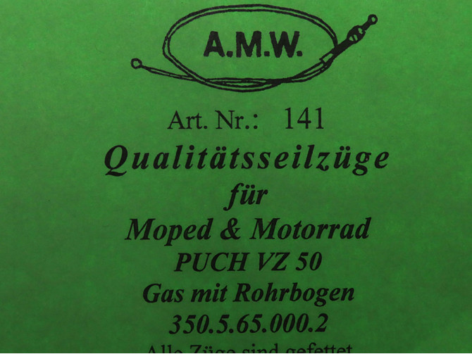 Cable Puch VZ50 throttle cable A.M.W. product